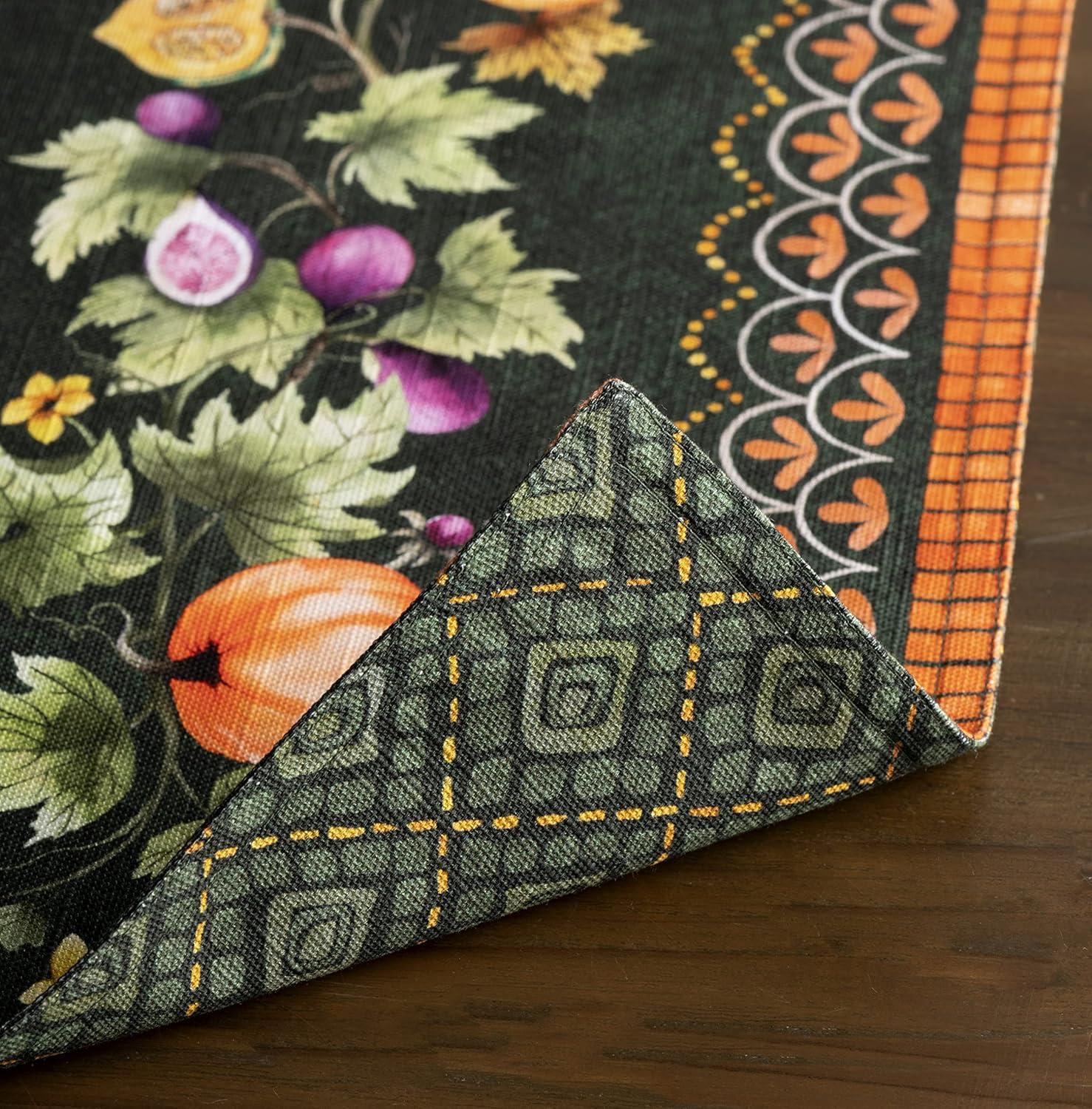 imageMaison d Hermine Placemat 100 Cotton Decorative Placemats Washable Cloth Placemats Home Wedding Restaurant Party ampamp Camping Potiron  ThanksgivingChristmas Set of 415  Pumpkin Garden  Dark Green