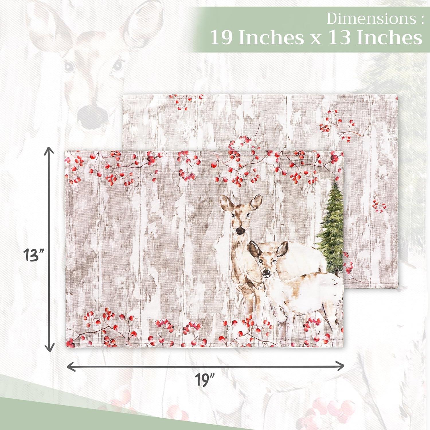 imageMaison d Hermine Placemat 100 Cotton Decorative Placemats Washable Cloth Placemats Home Wedding Restaurant Party ampamp Camping Potiron  ThanksgivingChristmas Set of 423  Amazonia