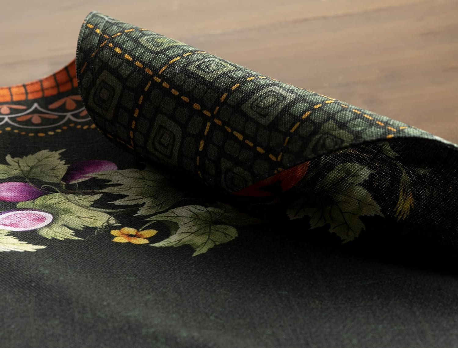 imageMaison d Hermine Placemat 100 Cotton Decorative Placemats Washable Cloth Placemats Home Wedding Restaurant Party ampamp Camping Potiron  ThanksgivingChristmas Set of 415  Pumpkin Garden  Dark Green