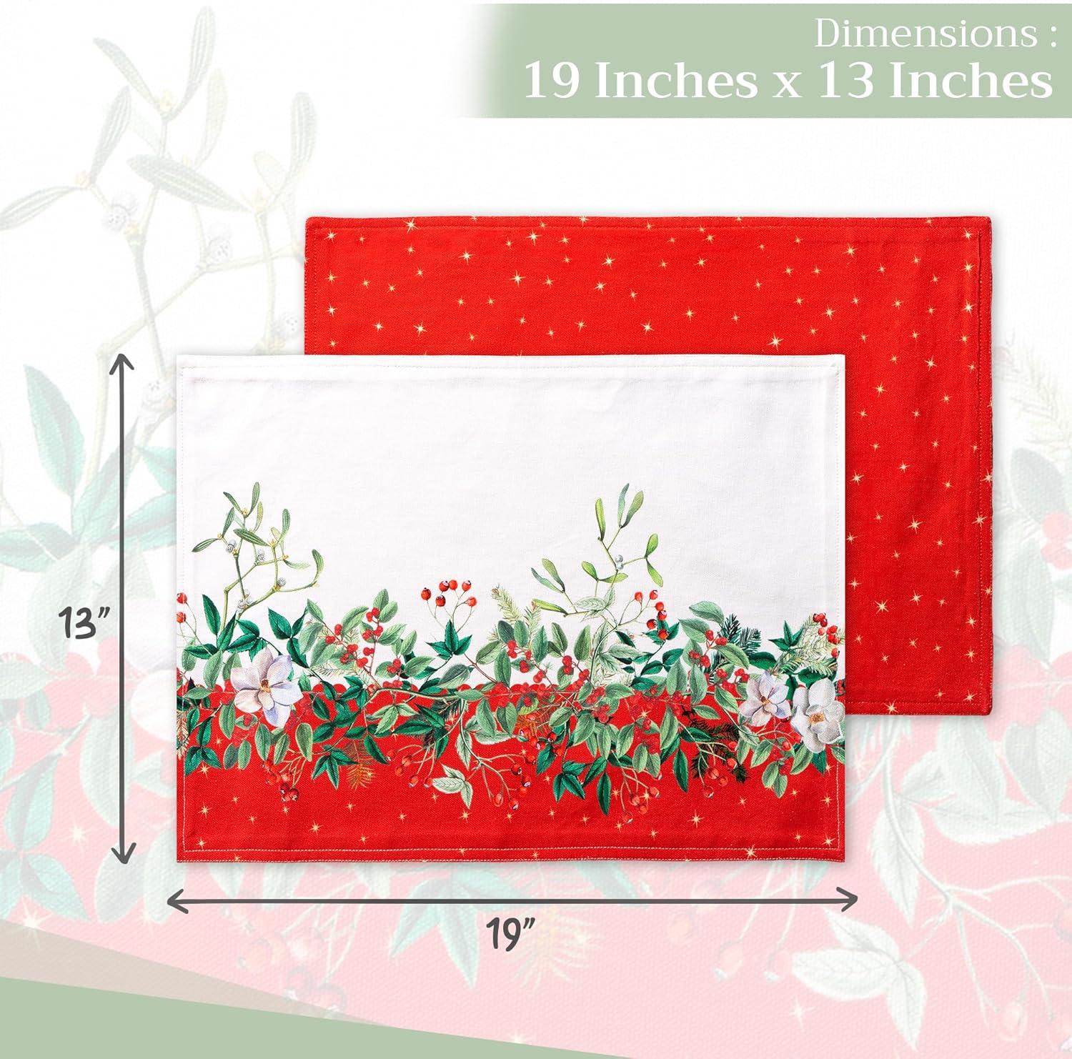 imageMaison d Hermine Placemat 100 Cotton Decorative Placemats Washable Cloth Placemats Home Wedding Restaurant Party ampamp Camping Potiron  ThanksgivingChristmas Set of 420  Noel