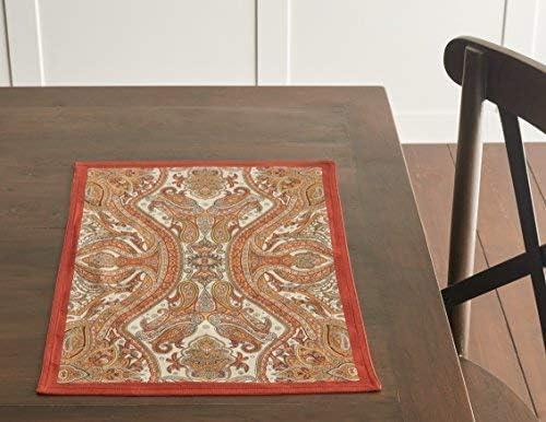 imageMaison d Hermine Placemat 100 Cotton Decorative Placemats Washable Cloth Placemats Home Wedding Restaurant Party ampamp Camping Potiron  ThanksgivingChristmas Set of 401  Kashmir Paisley