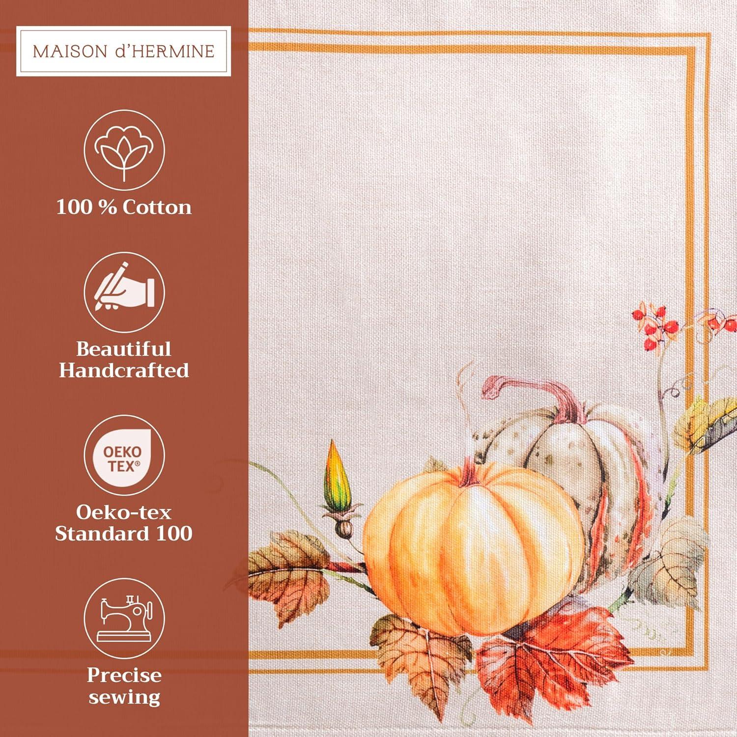 imageMaison d Hermine Placemat 100 Cotton Decorative Placemats Washable Cloth Placemats Home Wedding Restaurant Party ampamp Camping Potiron  ThanksgivingChristmas Set of 405  Potiron