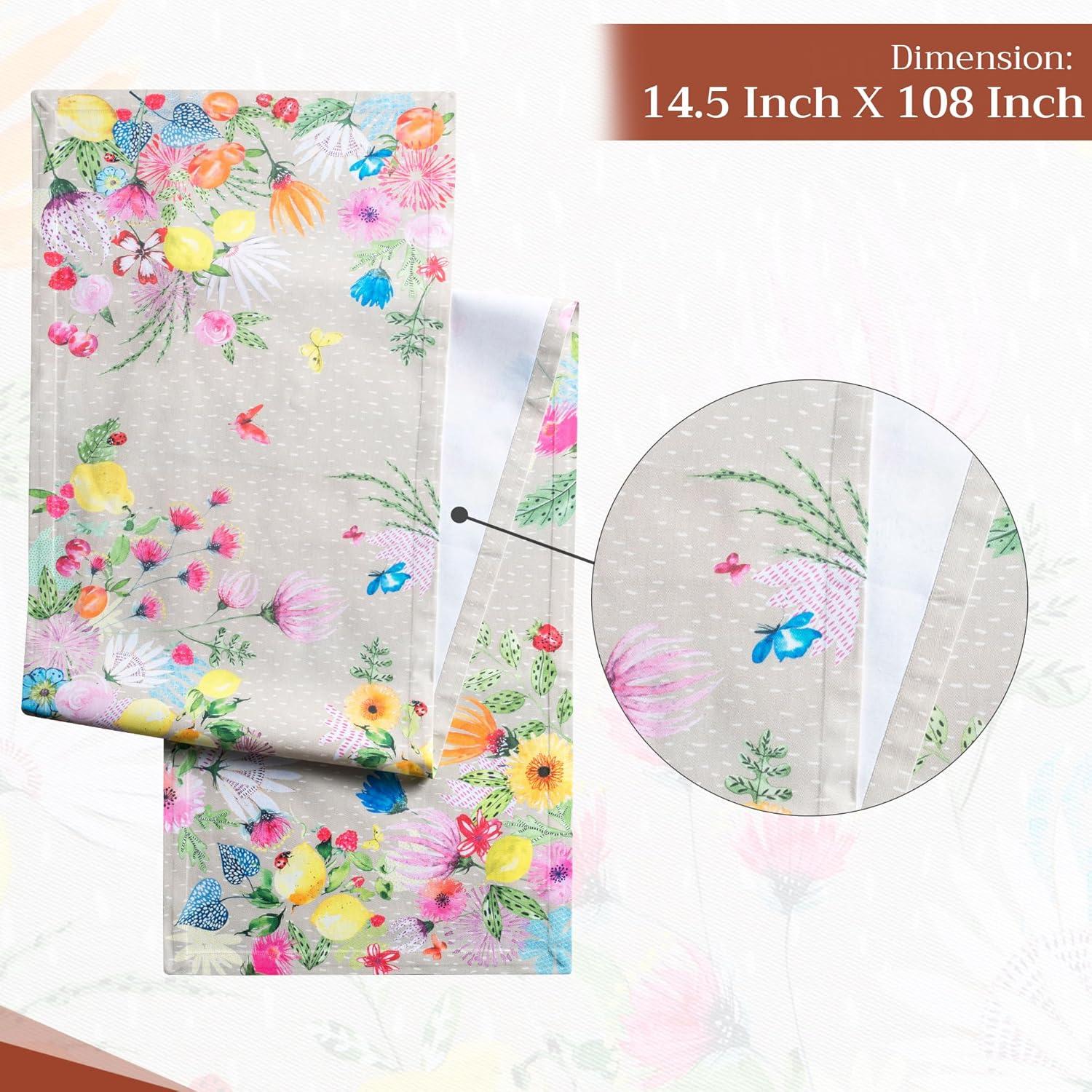 imageMaison dHermine Table Runner 100 Cotton Single Layer Easter Table Runners 72 inches Long Home Kitchen Dining Party ampamp Camping  Easter Decorations Spring ampamp Summer Printemps 1450quot x 72quot25  Jardin Dete  Fog
