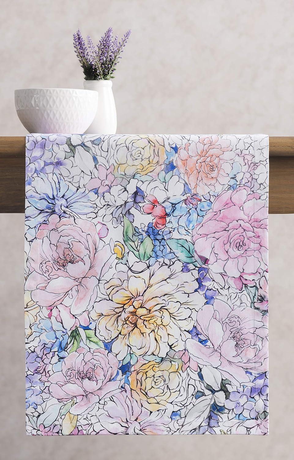 imageMaison dHermine Table Runner 100 Cotton Single Layer Easter Table Runners 72 inches Long Home Kitchen Dining Party ampamp Camping  Easter Decorations Spring ampamp Summer Printemps 1450quot x 72quot22  Floral Love