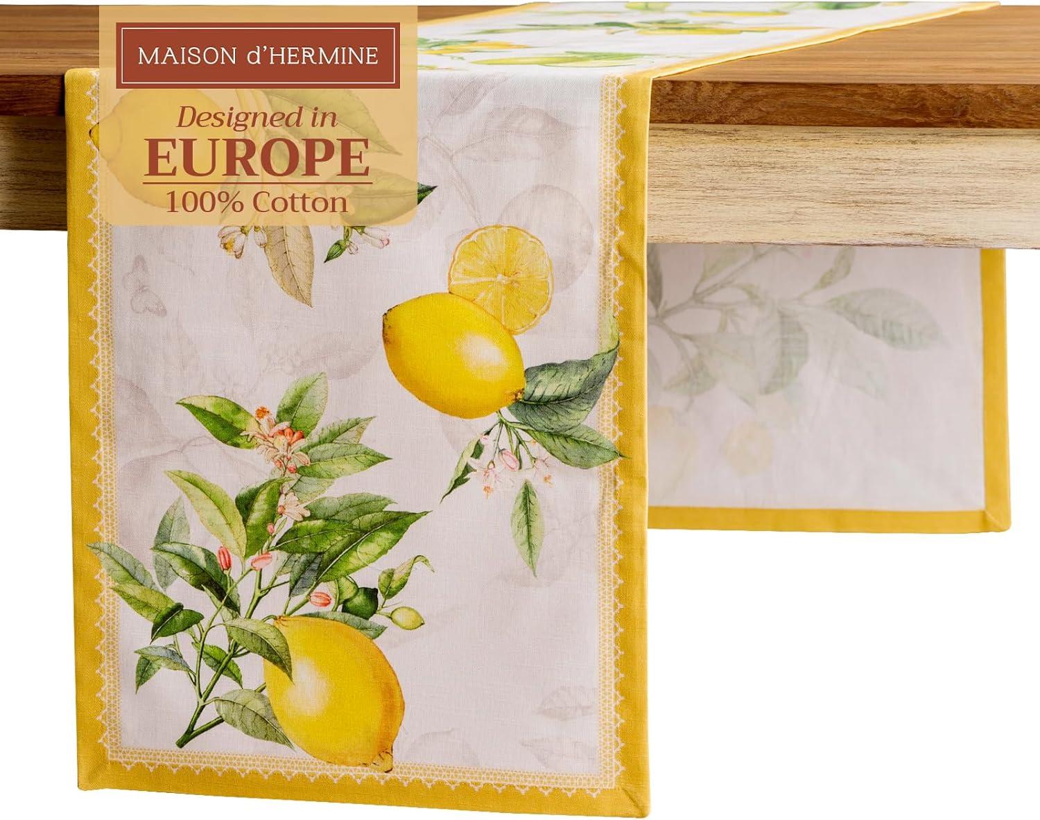imageMaison dHermine Table Runner 100 Cotton Single Layer Easter Table Runners 72 inches Long Home Kitchen Dining Party ampamp Camping  Easter Decorations Spring ampamp Summer Printemps 1450quot x 72quot01  Limoncello
