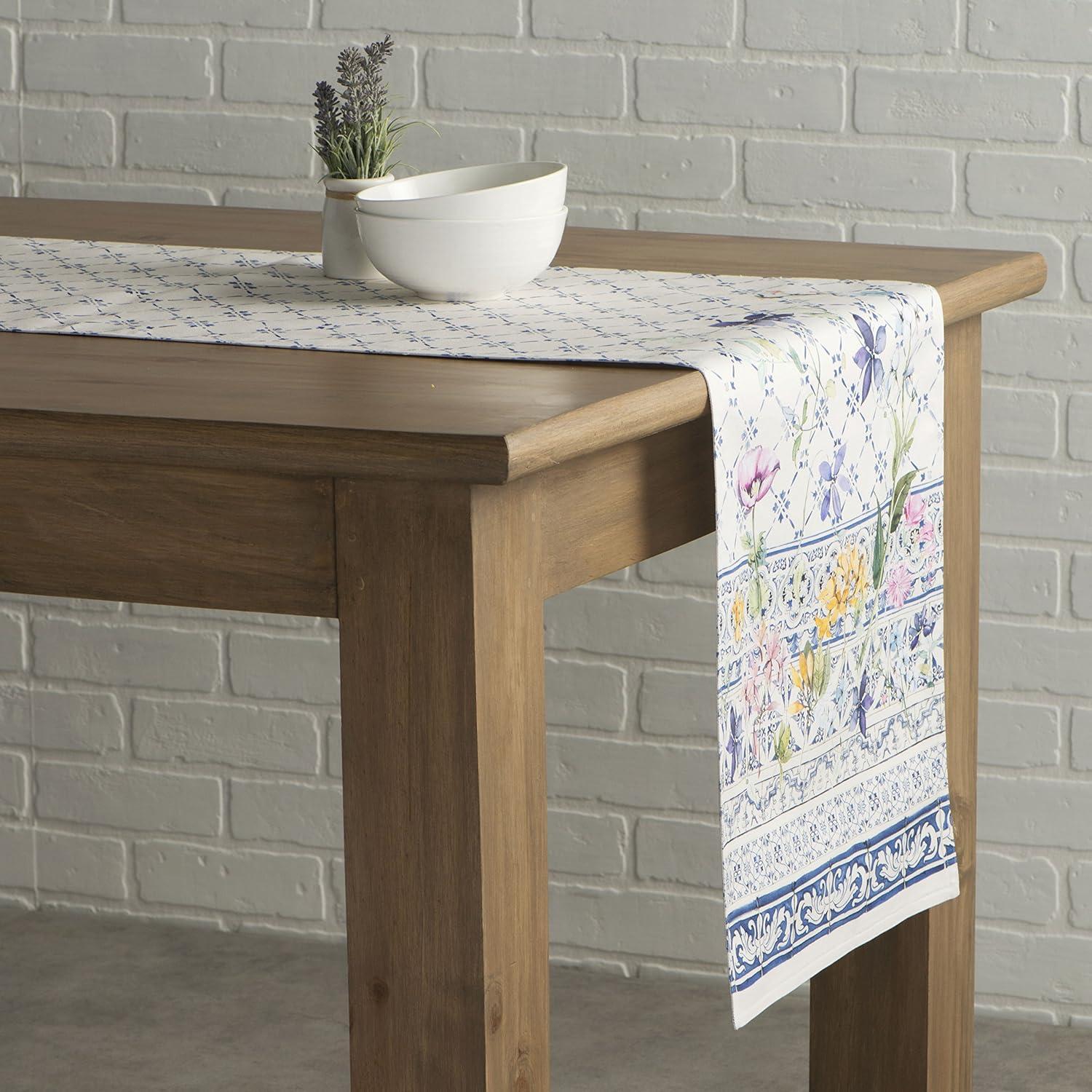 imageMaison dHermine Table Runner 100 Cotton Single Layer Easter Table Runners 72 inches Long Home Kitchen Dining Party ampamp Camping  Easter Decorations Spring ampamp Summer Printemps 1450quot x 72quot05  Faience
