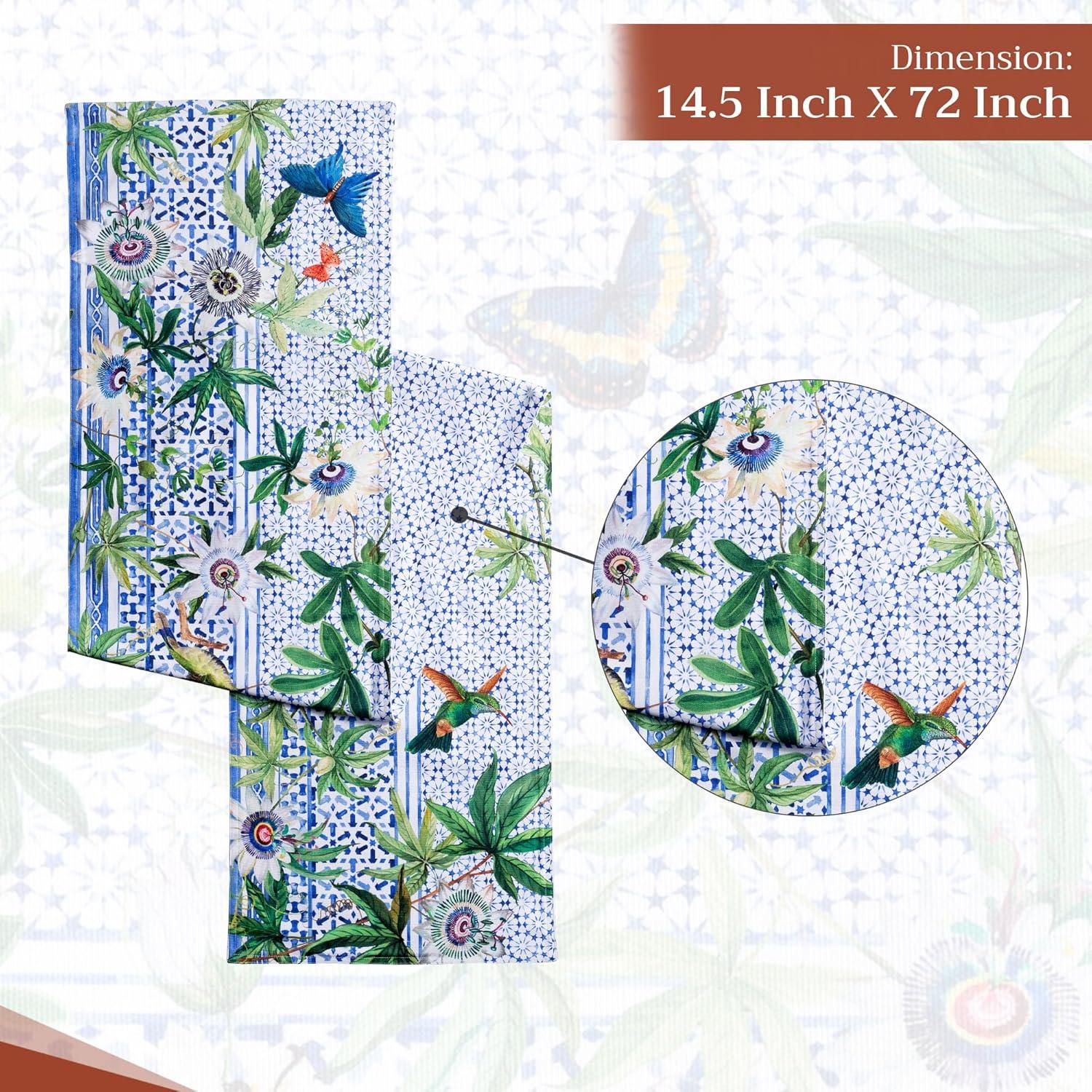 imageMaison dHermine Table Runner 100 Cotton Single Layer Easter Table Runners 72 inches Long Home Kitchen Dining Party ampamp Camping  Easter Decorations Spring ampamp Summer Printemps 1450quot x 72quot26  Passiflora
