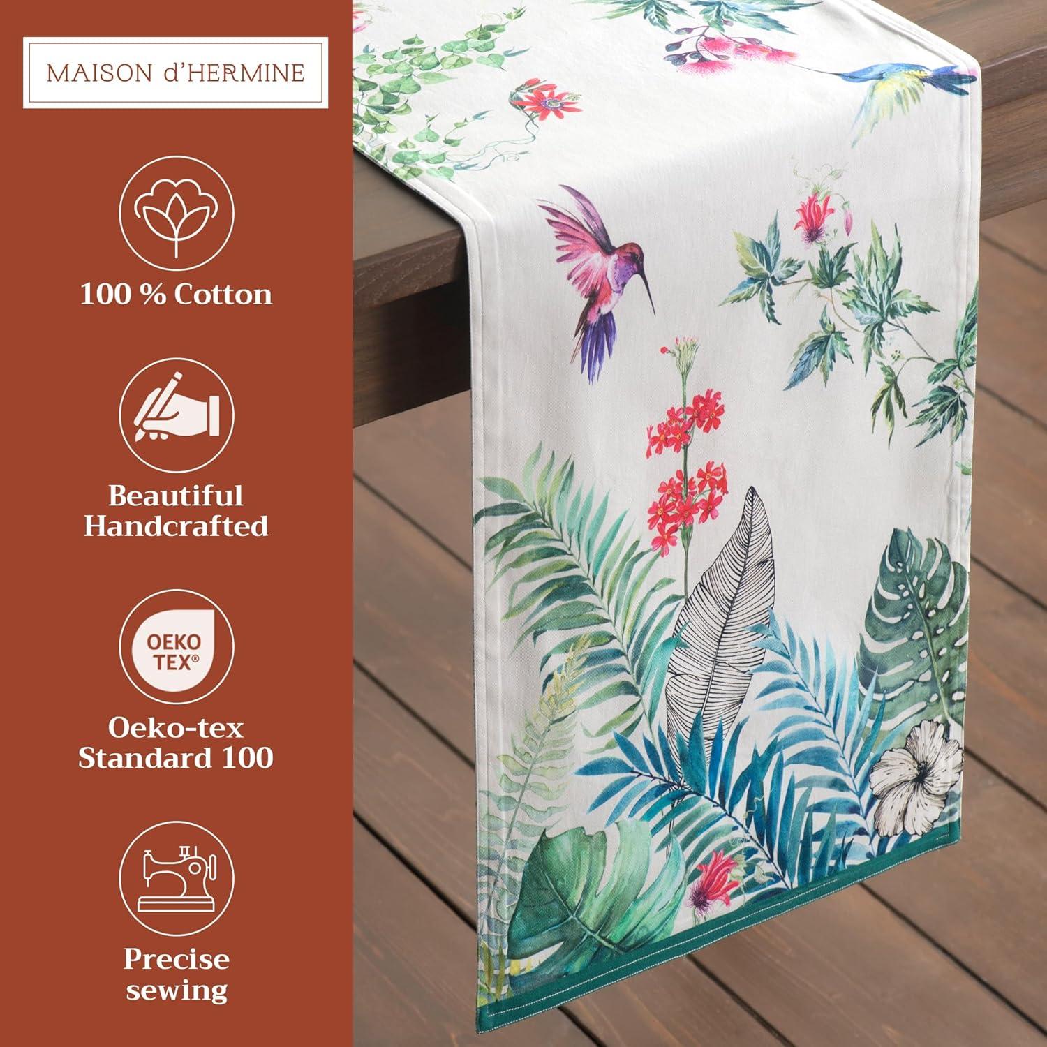 imageMaison dHermine Table Runner 100 Cotton Single Layer Easter Table Runners 72 inches Long Home Kitchen Dining Party ampamp Camping  Easter Decorations Spring ampamp Summer Printemps 1450quot x 72quot20  Tropiques