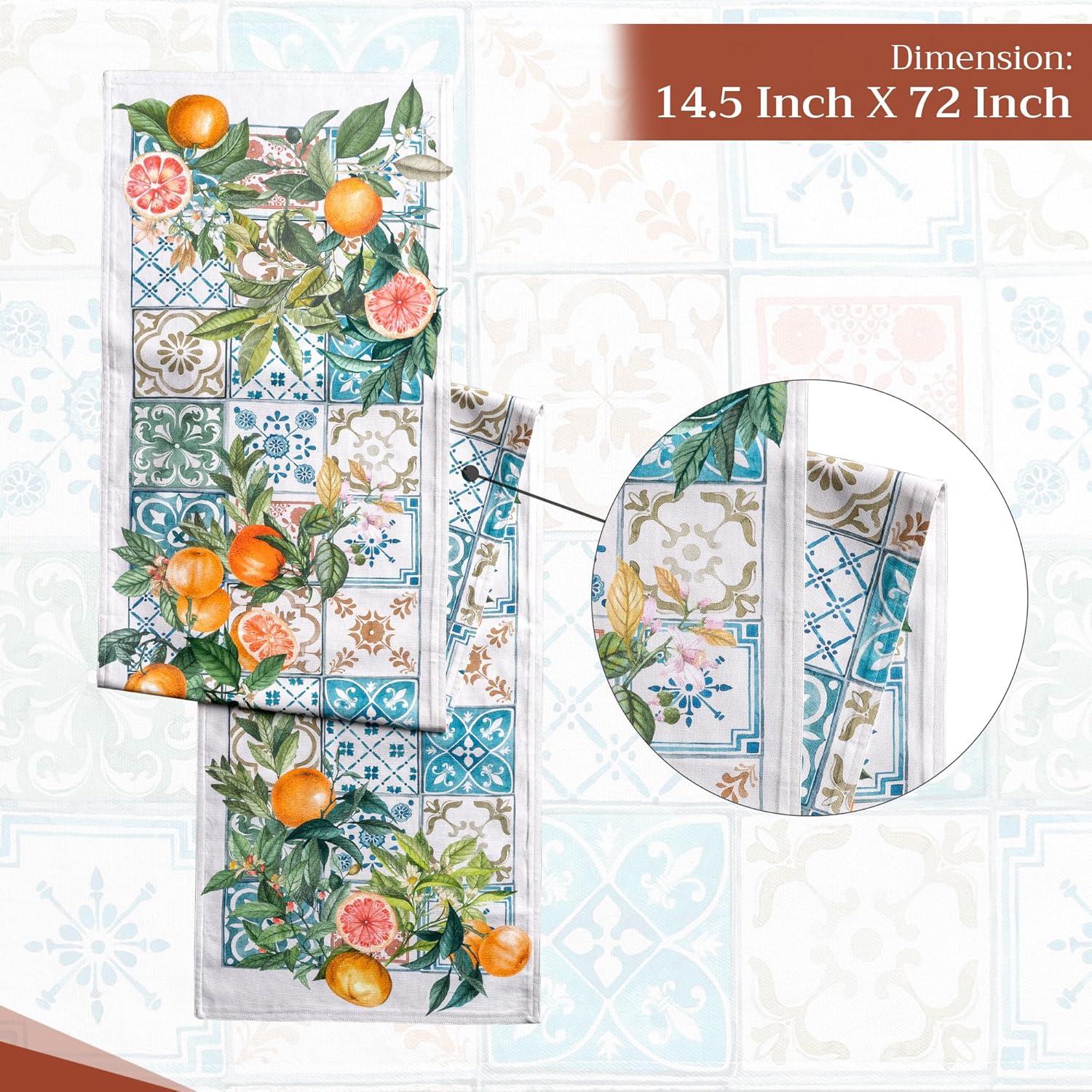 imageMaison dHermine Table Runner 100 Cotton Single Layer Easter Table Runners 72 inches Long Home Kitchen Dining Party ampamp Camping  Easter Decorations Spring ampamp Summer Printemps 1450quot x 72quot16  Agrume