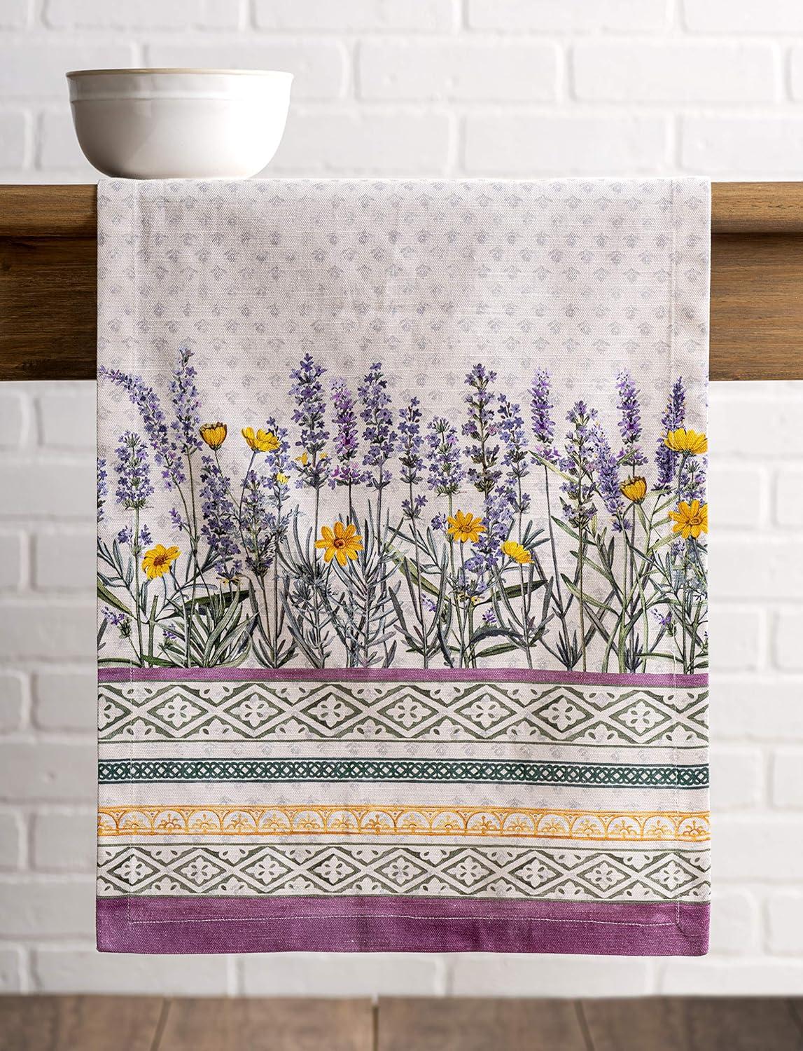 imageMaison dHermine Table Runner 100 Cotton Single Layer Easter Table Runners 72 inches Long Home Kitchen Dining Party ampamp Camping  Easter Decorations Spring ampamp Summer Printemps 1450quot x 72quot18  Fanny Lavender
