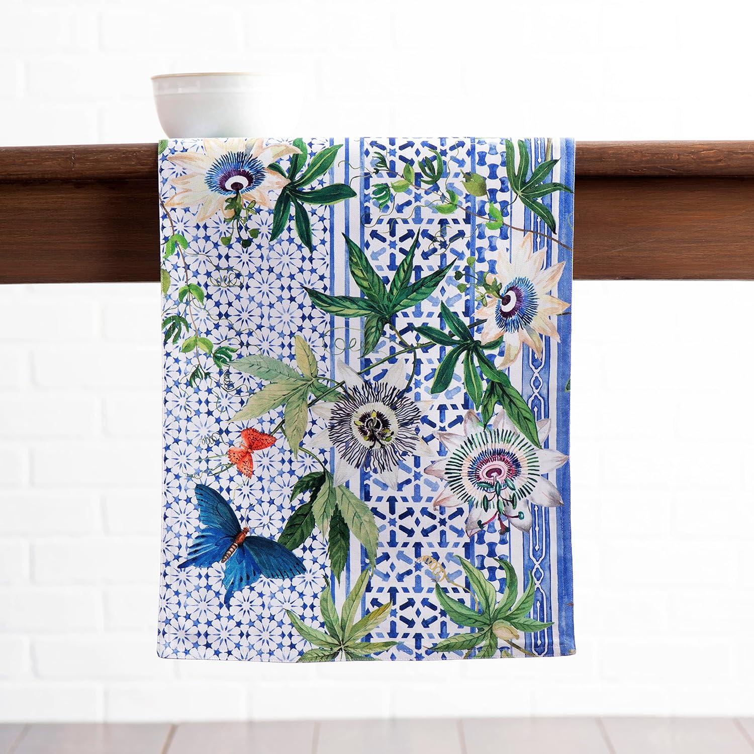 imageMaison dHermine Table Runner 100 Cotton Single Layer Easter Table Runners 72 inches Long Home Kitchen Dining Party ampamp Camping  Easter Decorations Spring ampamp Summer Printemps 1450quot x 72quot26  Passiflora