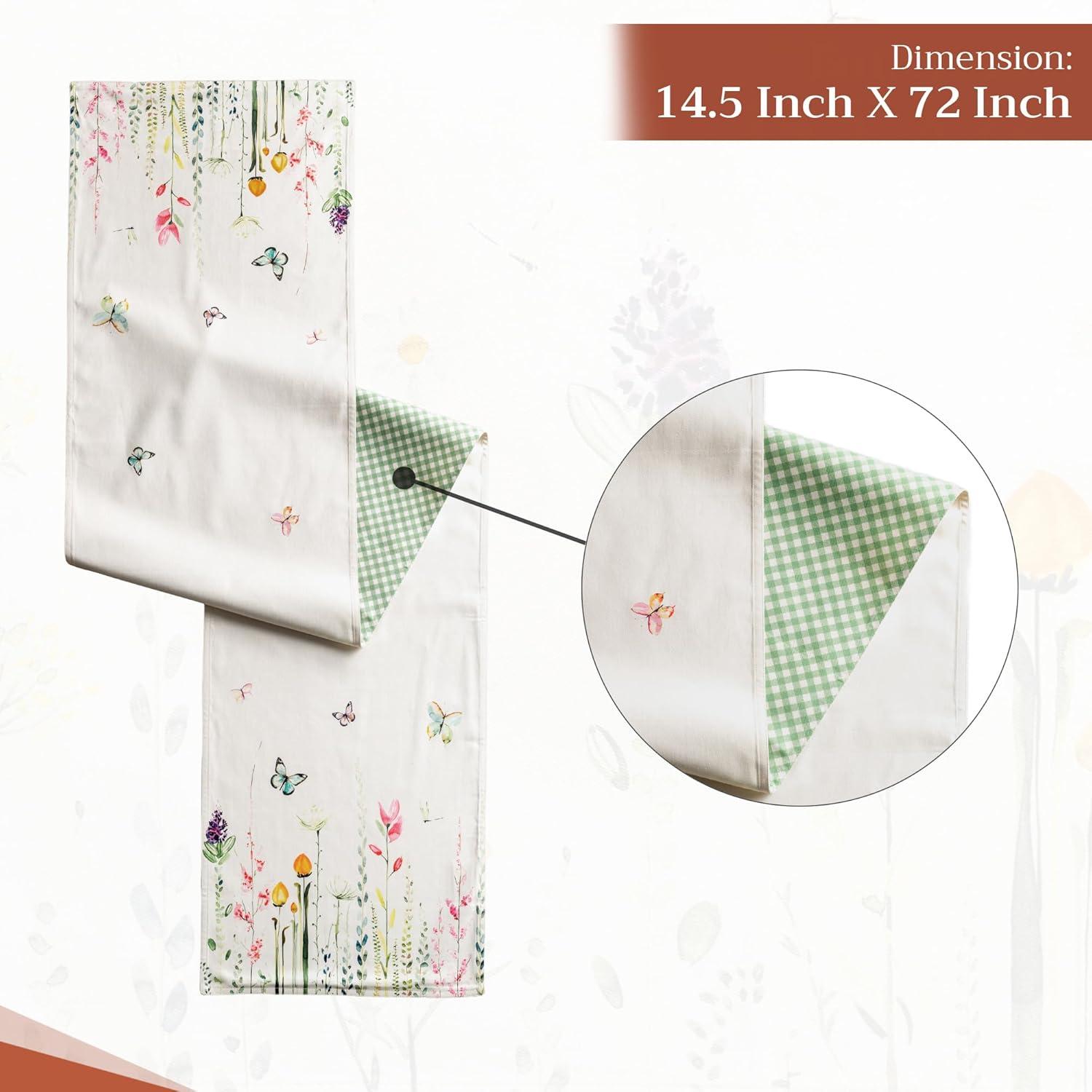 imageMaison dHermine Table Runner 100 Cotton Single Layer Easter Table Runners 72 inches Long Home Kitchen Dining Party ampamp Camping  Easter Decorations Spring ampamp Summer Printemps 1450quot x 72quot02  Botanical Fresh