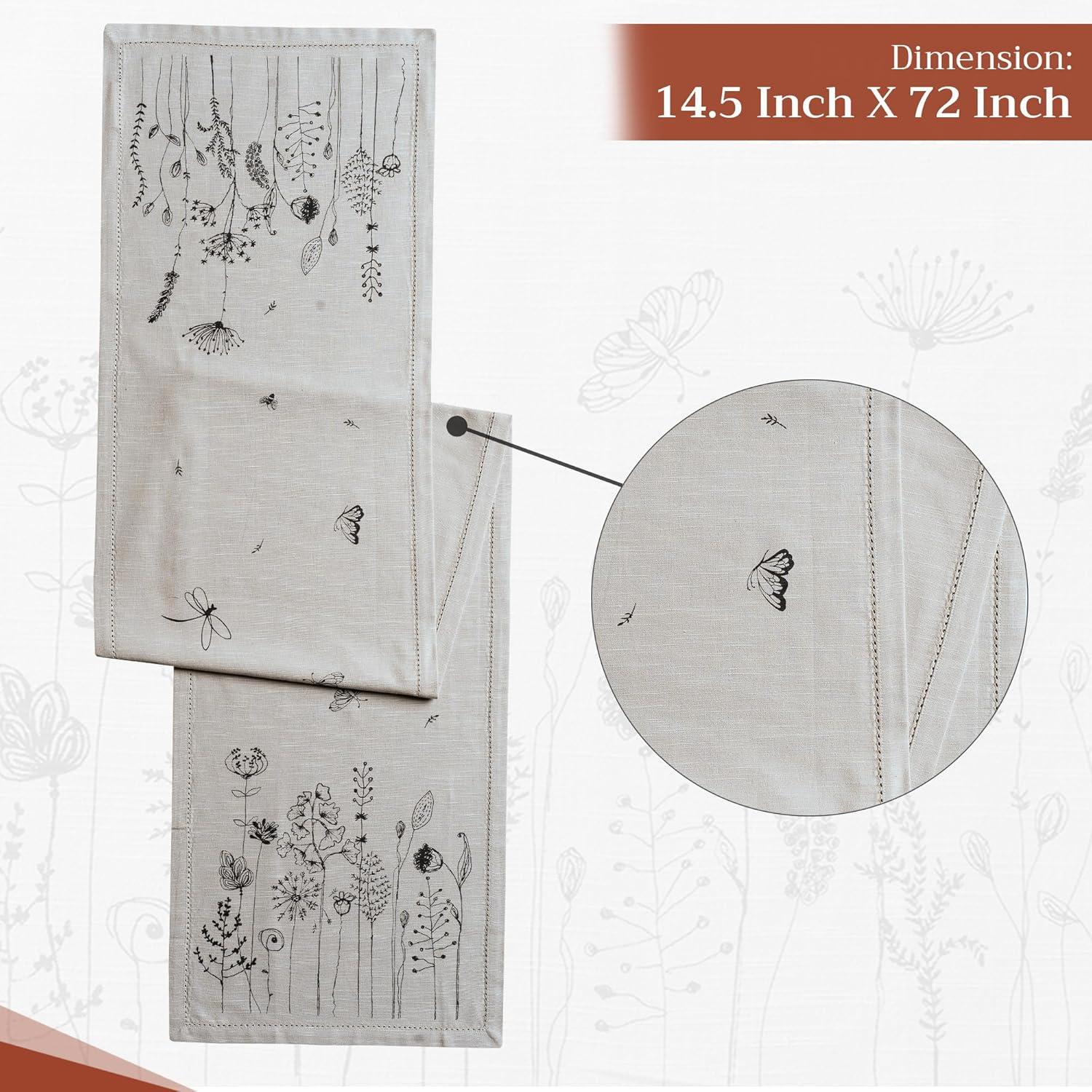 imageMaison dHermine Table Runner 100 Cotton Single Layer Easter Table Runners 72 inches Long Home Kitchen Dining Party ampamp Camping  Easter Decorations Spring ampamp Summer Printemps 1450quot x 72quot12  Flore