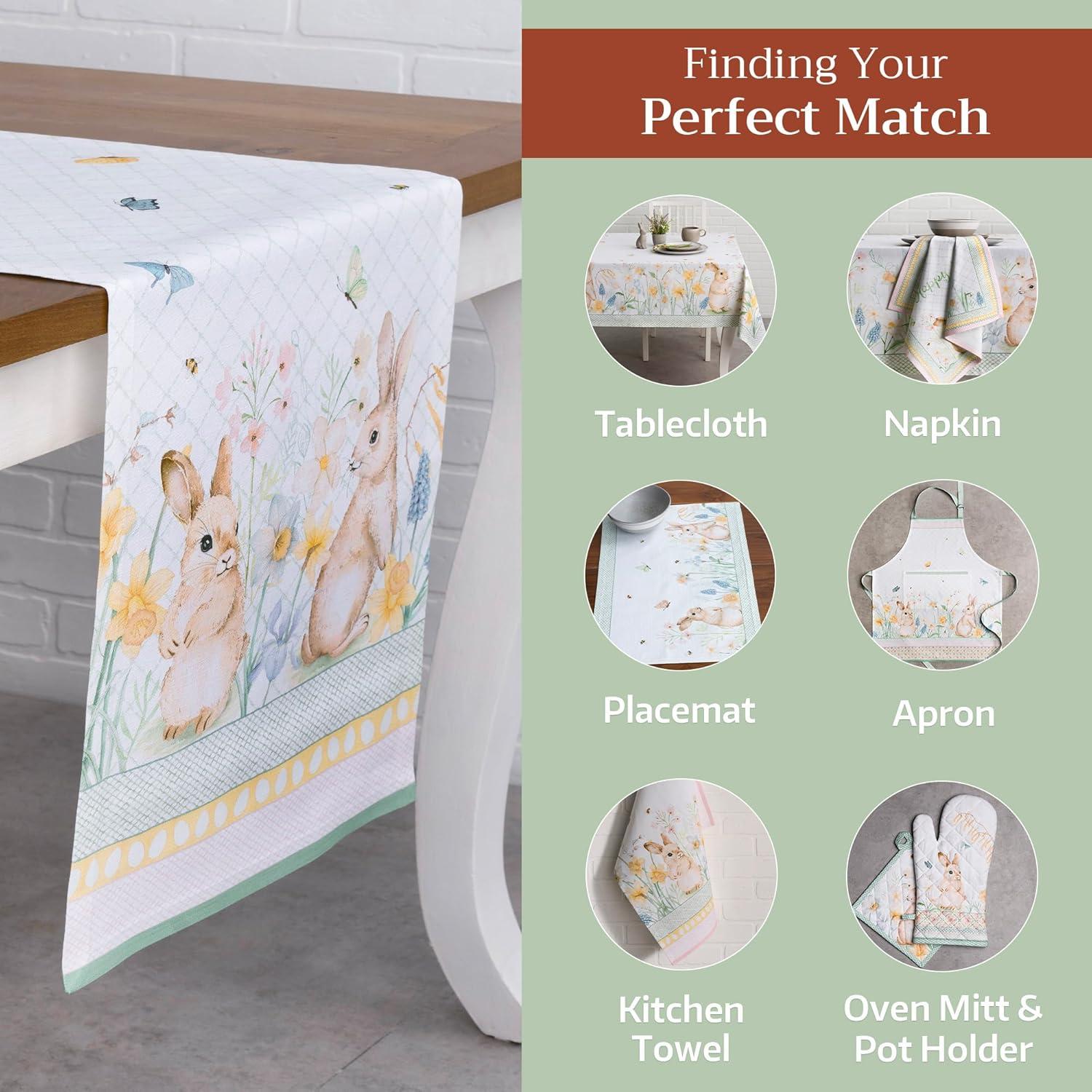 imageMaison dHermine Table Runner 100 Cotton Single Layer Easter Table Runners 72 inches Long Home Kitchen Dining Party ampamp Camping  Easter Decorations Spring ampamp Summer Printemps 1450quot x 72quot15  Easter Dew