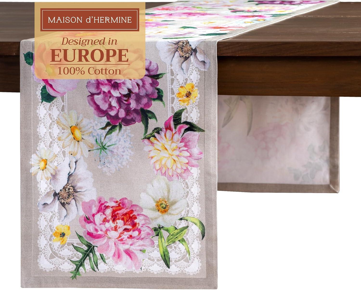 imageMaison dHermine Table Runner 100 Cotton Single Layer Easter Table Runners 72 inches Long Home Kitchen Dining Party ampamp Camping  Easter Decorations Spring ampamp Summer Printemps 1450quot x 72quot21  Pivoine