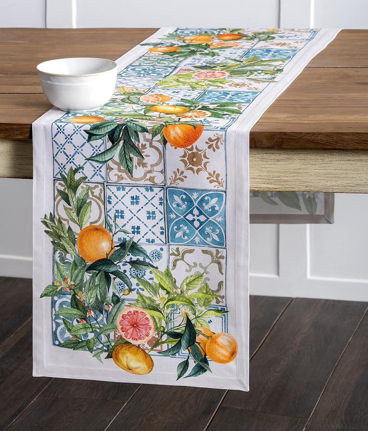 imageMaison dHermine Table Runner 100 Cotton Single Layer Easter Table Runners 72 inches Long Home Kitchen Dining Party ampamp Camping  Easter Decorations Spring ampamp Summer Printemps 1450quot x 72quot16  Agrume