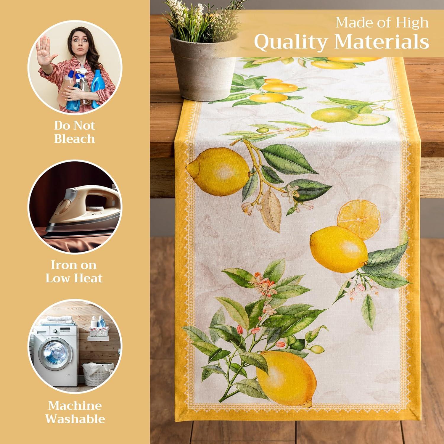 imageMaison dHermine Table Runner 100 Cotton Single Layer Easter Table Runners 72 inches Long Home Kitchen Dining Party ampamp Camping  Easter Decorations Spring ampamp Summer Printemps 1450quot x 72quot01  Limoncello