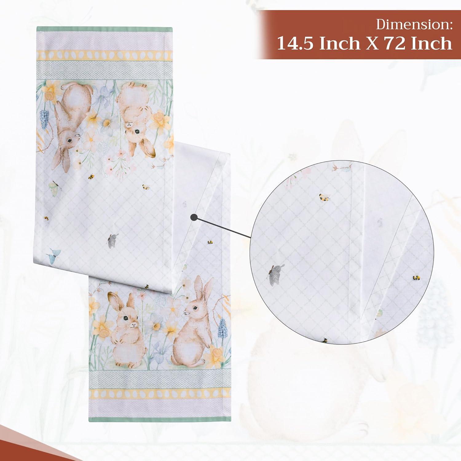 imageMaison dHermine Table Runner 100 Cotton Single Layer Easter Table Runners 72 inches Long Home Kitchen Dining Party ampamp Camping  Easter Decorations Spring ampamp Summer Printemps 1450quot x 72quot15  Easter Dew