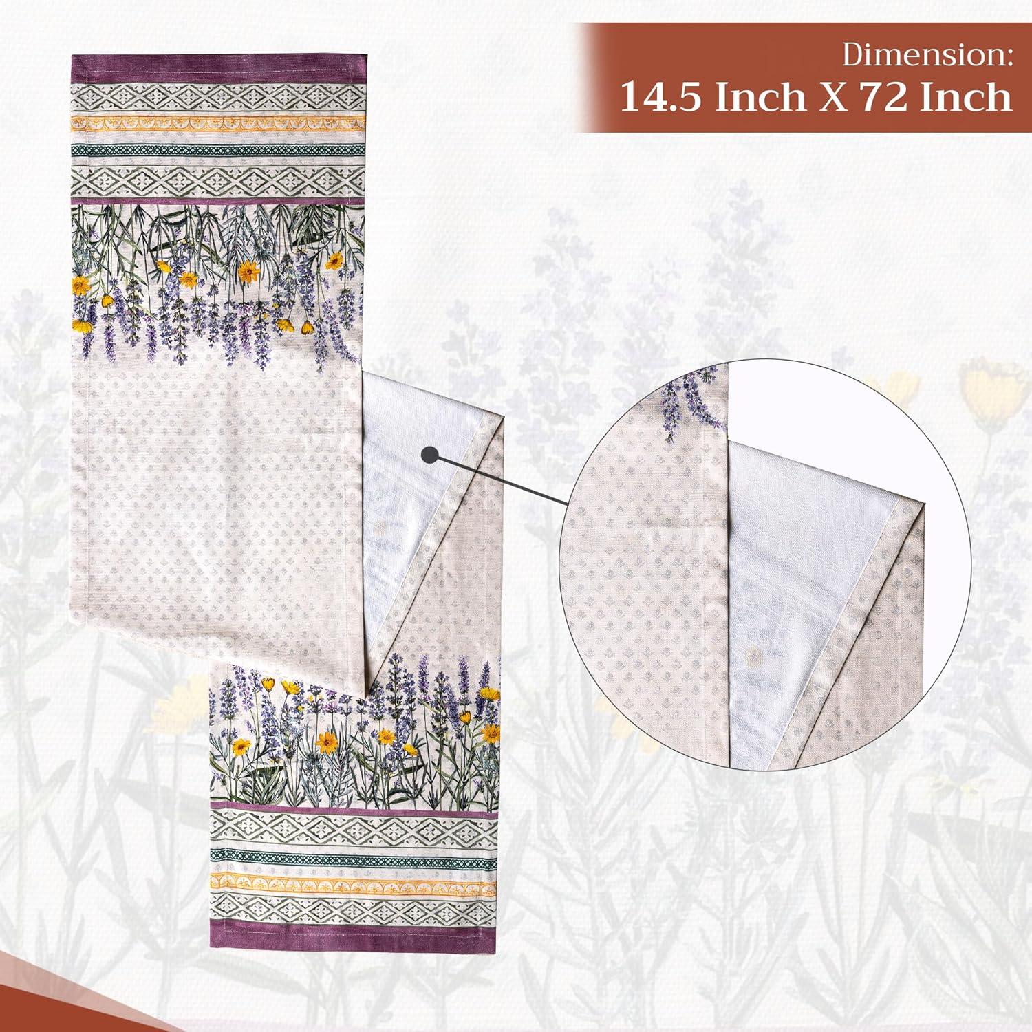 imageMaison dHermine Table Runner 100 Cotton Single Layer Easter Table Runners 72 inches Long Home Kitchen Dining Party ampamp Camping  Easter Decorations Spring ampamp Summer Printemps 1450quot x 72quot18  Fanny Lavender