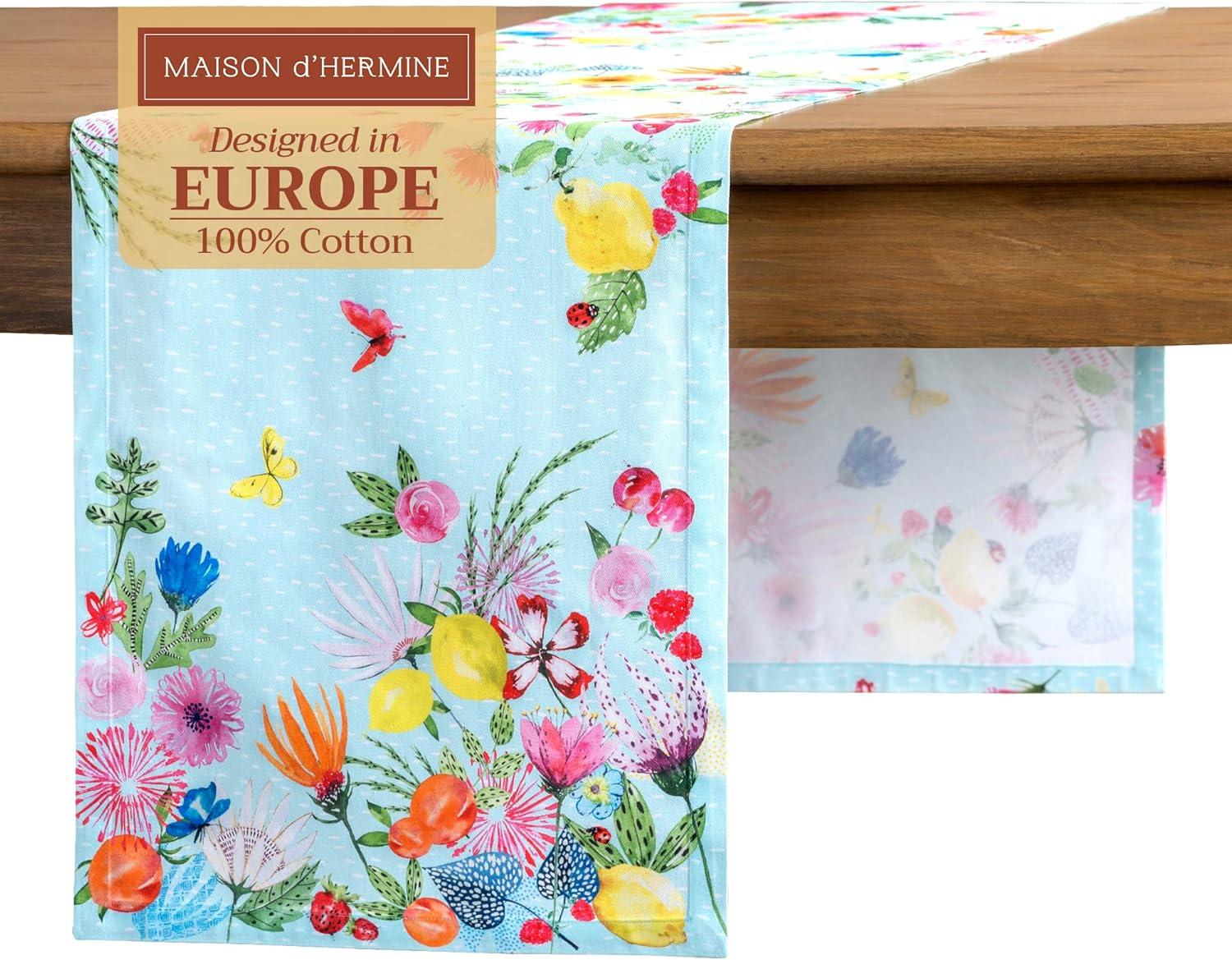 imageMaison dHermine Table Runner 100 Cotton Single Layer Easter Table Runners 72 inches Long Home Kitchen Dining Party ampamp Camping  Easter Decorations Spring ampamp Summer Printemps 1450quot x 72quot27  Jardin Dete  Mint