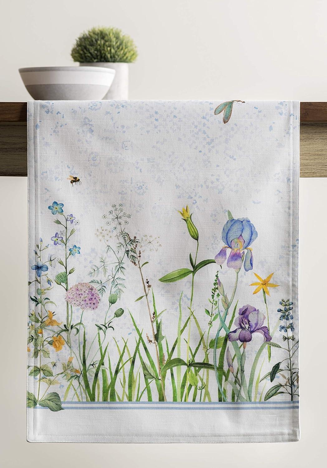 imageMaison dHermine Table Runner 100 Cotton Single Layer Easter Table Runners 72 inches Long Home Kitchen Dining Party ampamp Camping  Easter Decorations Spring ampamp Summer Printemps 1450quot x 72quot07  Fleurs De Mai