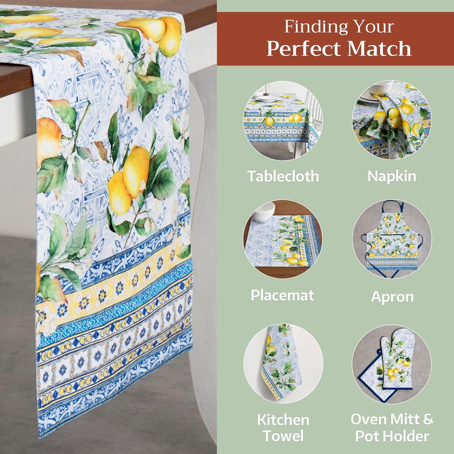 imageMaison dHermine Table Runner 100 Cotton Single Layer Easter Table Runners 72 inches Long Home Kitchen Dining Party ampamp Camping  Easter Decorations Spring ampamp Summer Printemps 1450quot x 72quot28  Citrus