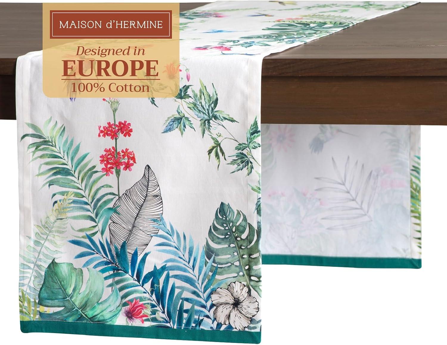 imageMaison dHermine Table Runner 100 Cotton Single Layer Easter Table Runners 72 inches Long Home Kitchen Dining Party ampamp Camping  Easter Decorations Spring ampamp Summer Printemps 1450quot x 72quot20  Tropiques
