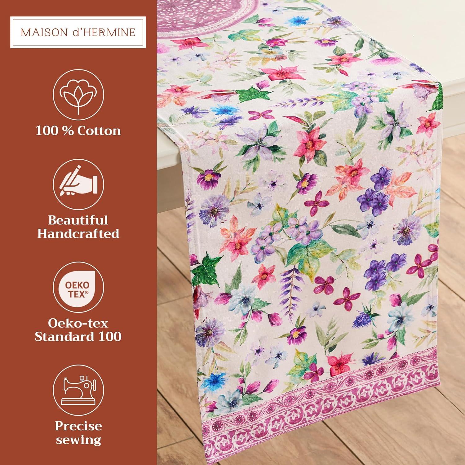 imageMaison dHermine Table Runner 100 Cotton Single Layer Easter Table Runners 72 inches Long Home Kitchen Dining Party ampamp Camping  Easter Decorations Spring ampamp Summer Printemps 1450quot x 72quot13  Chardon
