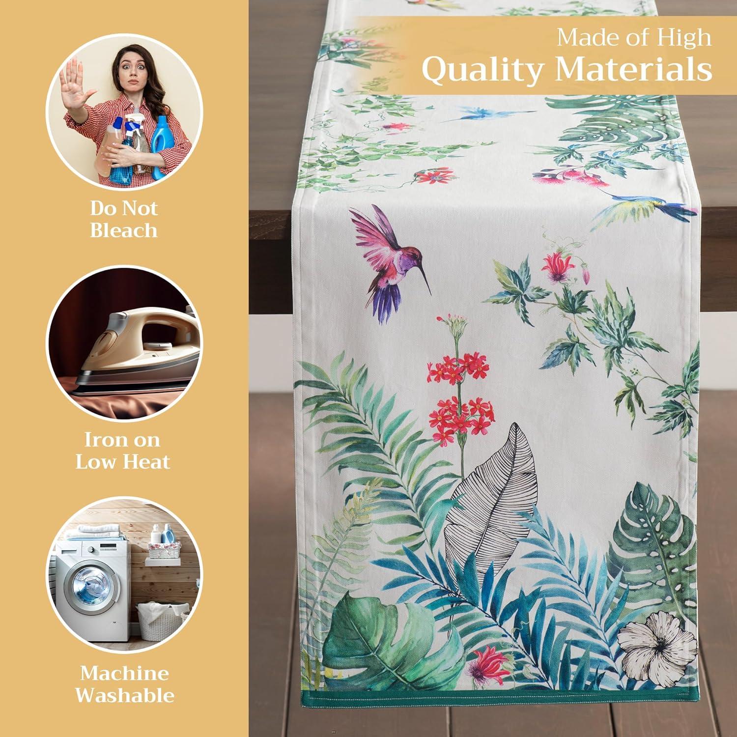 imageMaison dHermine Table Runner 100 Cotton Single Layer Easter Table Runners 72 inches Long Home Kitchen Dining Party ampamp Camping  Easter Decorations Spring ampamp Summer Printemps 1450quot x 72quot20  Tropiques