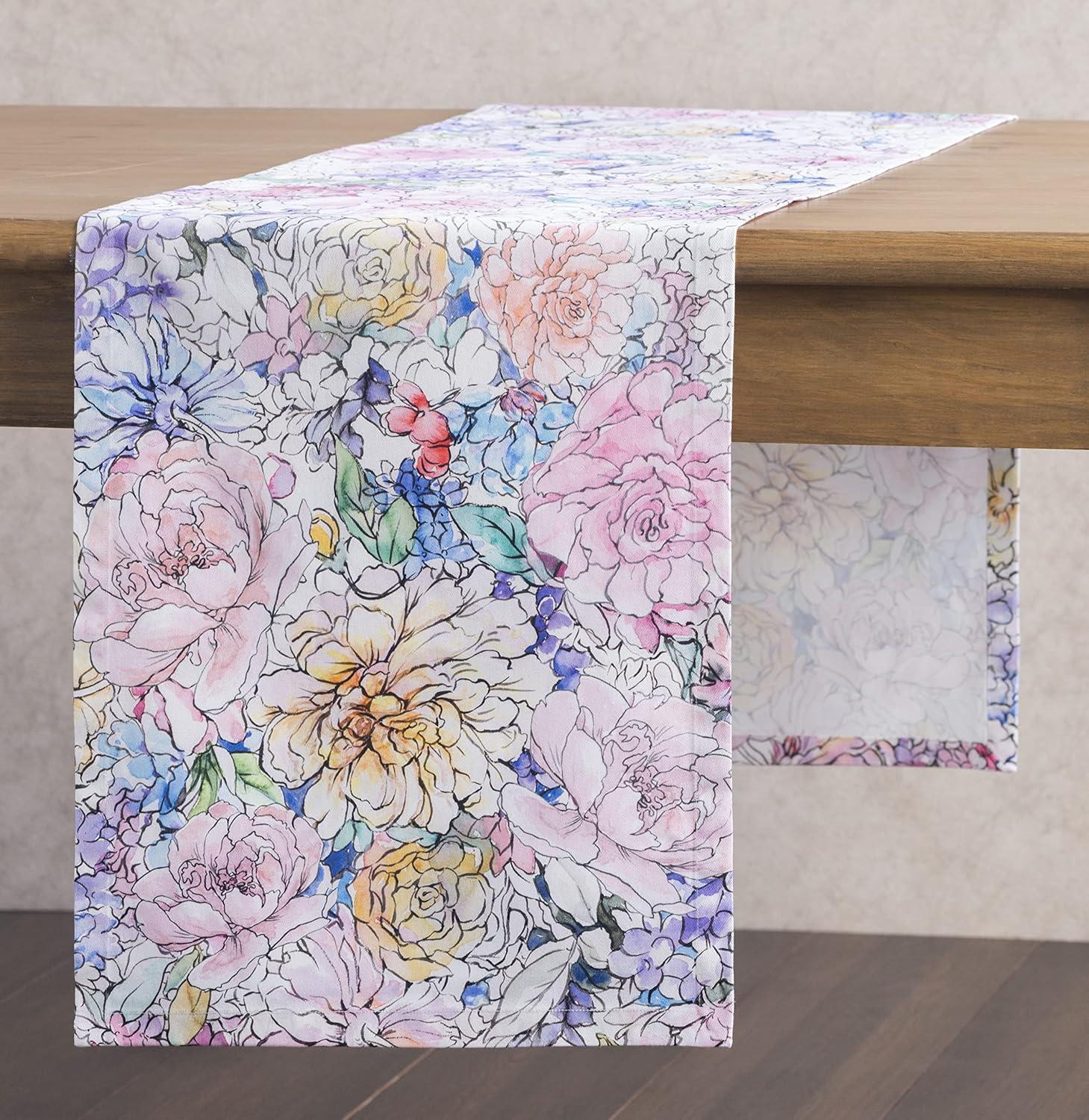 imageMaison dHermine Table Runner 100 Cotton Single Layer Easter Table Runners 72 inches Long Home Kitchen Dining Party ampamp Camping  Easter Decorations Spring ampamp Summer Printemps 1450quot x 72quot22  Floral Love