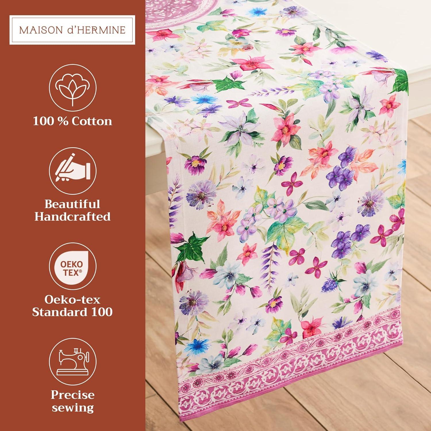 imageMaison dHermine Table Runner 100 Cotton Single Layer Easter Table Runners 72 inches Long Home Kitchen Dining Party ampamp Camping  Easter Decorations Spring ampamp Summer Printemps 1450quot x 72quot13  Chardon