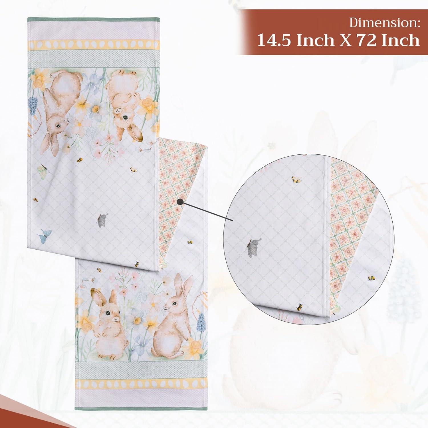 imageMaison dHermine Table Runner 100 Cotton Single Layer Easter Table Runners 72 inches Long Home Kitchen Dining Party ampamp Camping  Easter Decorations Spring ampamp Summer Printemps 1450quot x 72quot15  Easter Dew