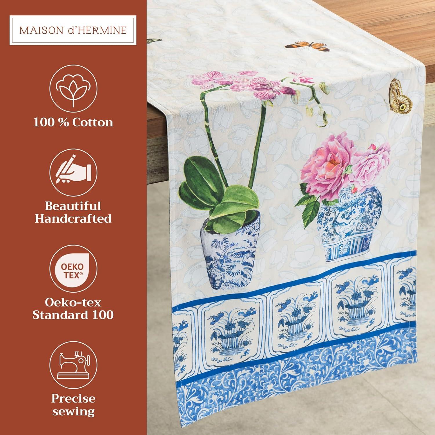 imageMaison dHermine Table Runner 100 Cotton Single Layer Easter Table Runners 72 inches Long Home Kitchen Dining Party ampamp Camping  Easter Decorations Spring ampamp Summer Printemps 1450quot x 72quot14  Canton