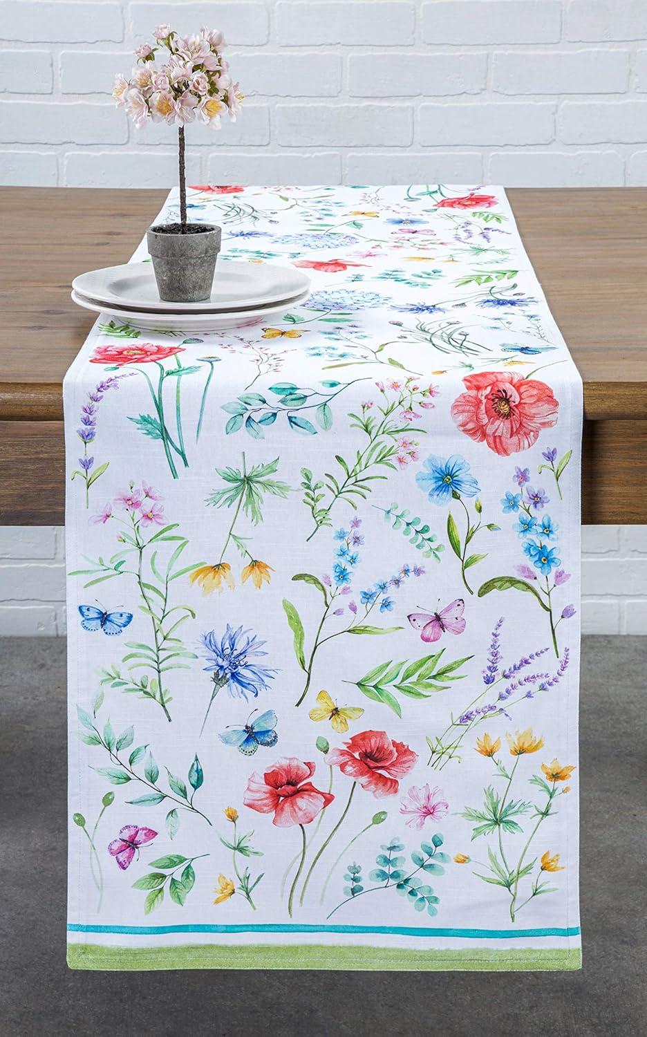 imageMaison dHermine Table Runner 100 Cotton Single Layer Easter Table Runners 72 inches Long Home Kitchen Dining Party ampamp Camping  Easter Decorations Spring ampamp Summer Printemps 1450quot x 72quot24  Just Floral