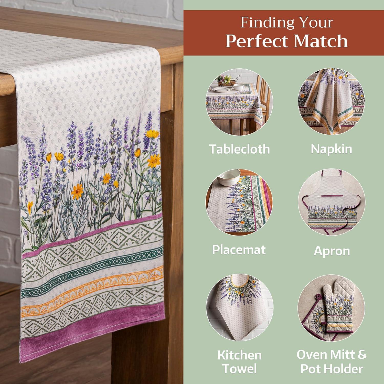 imageMaison dHermine Table Runner 100 Cotton Single Layer Easter Table Runners 72 inches Long Home Kitchen Dining Party ampamp Camping  Easter Decorations Spring ampamp Summer Printemps 1450quot x 72quot18  Fanny Lavender