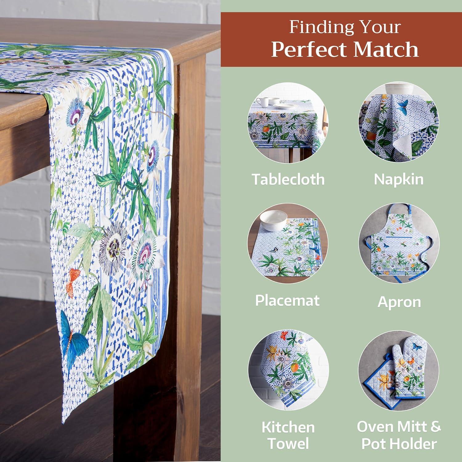 imageMaison dHermine Table Runner 100 Cotton Single Layer Easter Table Runners 72 inches Long Home Kitchen Dining Party ampamp Camping  Easter Decorations Spring ampamp Summer Printemps 1450quot x 72quot26  Passiflora