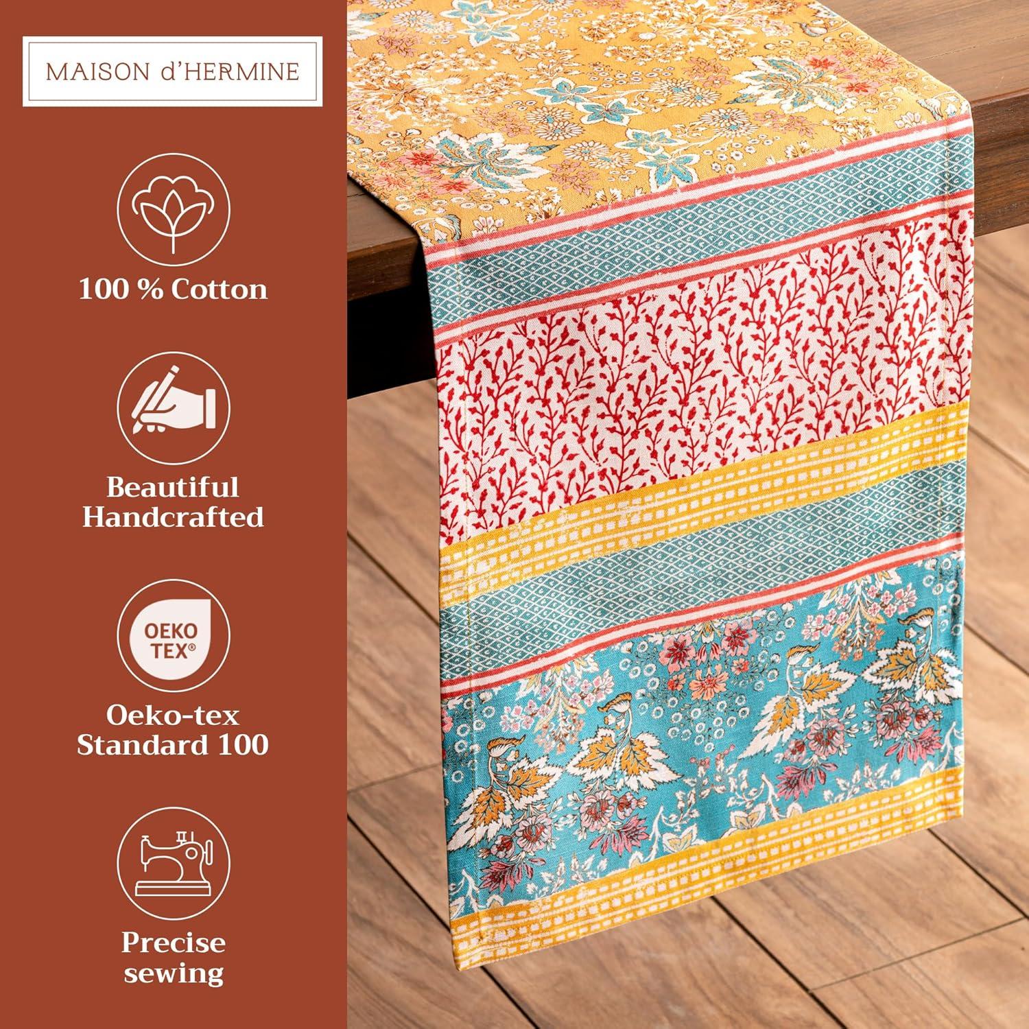 imageMaison dHermine Table Runner 100 Cotton Single Layer Easter Table Runners 72 inches Long Home Kitchen Dining Party ampamp Camping  Easter Decorations Spring ampamp Summer Printemps 1450quot x 72quot04  Marquise
