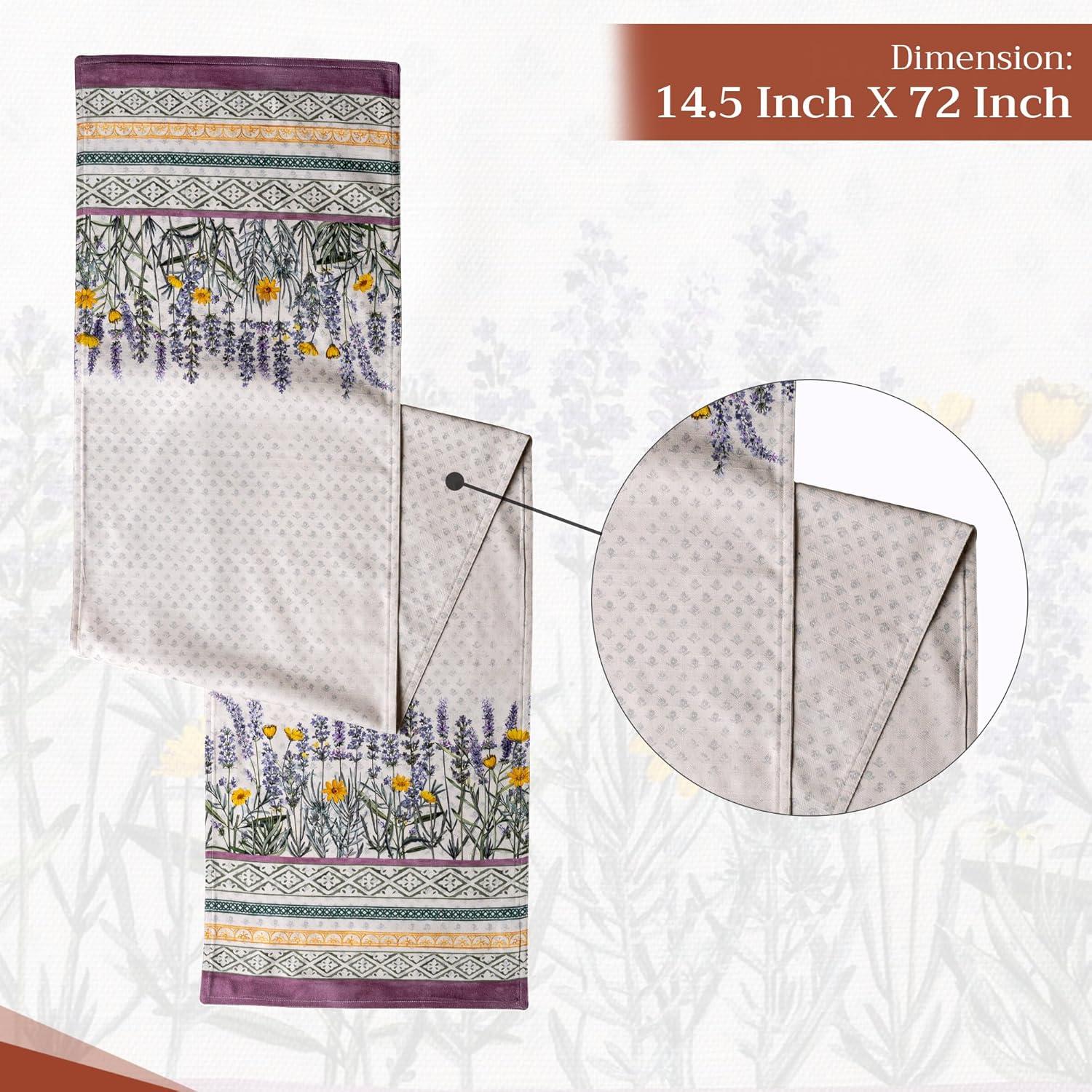 imageMaison dHermine Table Runner 100 Cotton Single Layer Easter Table Runners 72 inches Long Home Kitchen Dining Party ampamp Camping  Easter Decorations Spring ampamp Summer Printemps 1450quot x 72quot18  Fanny Lavender
