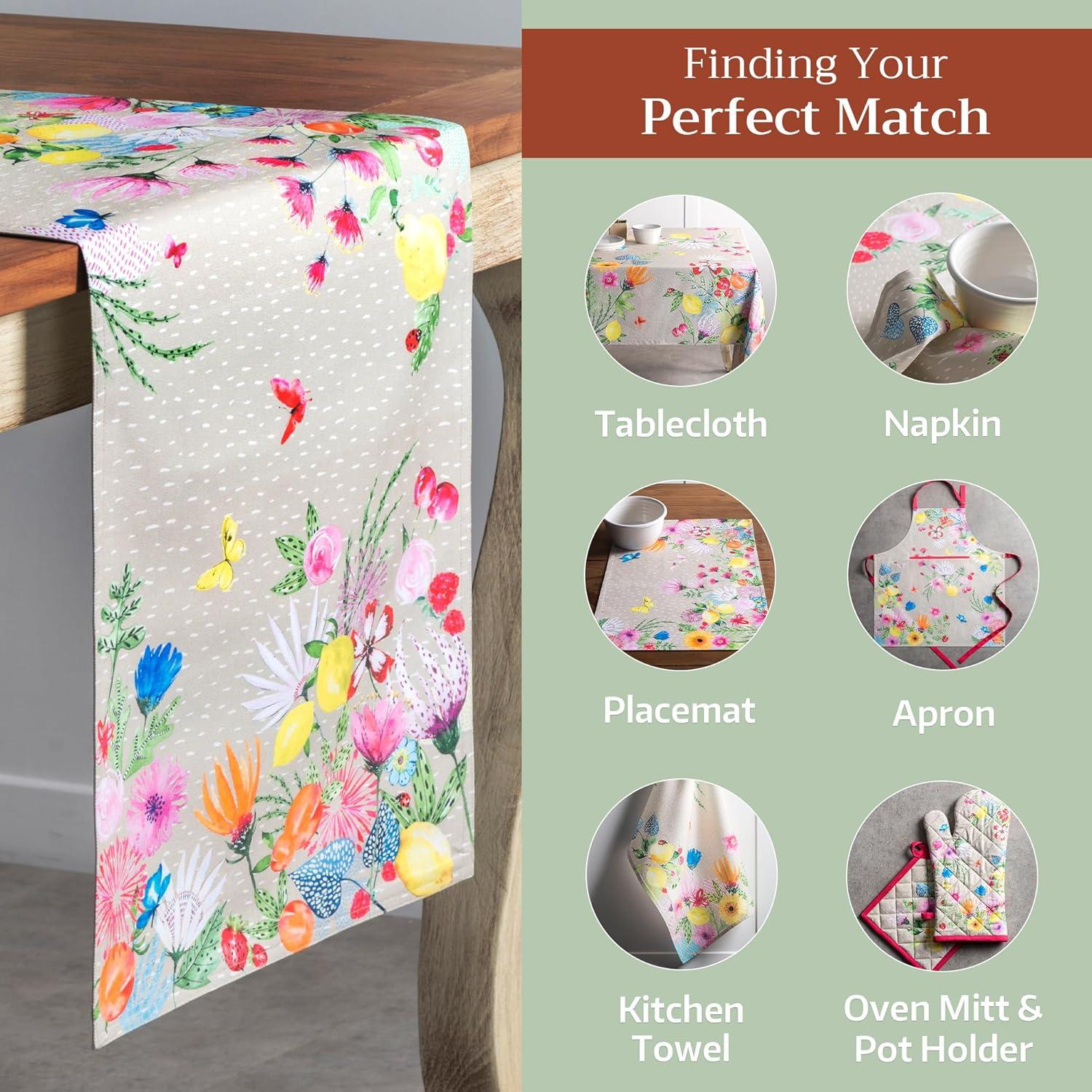 imageMaison dHermine Table Runner 100 Cotton Single Layer Easter Table Runners 72 inches Long Home Kitchen Dining Party ampamp Camping  Easter Decorations Spring ampamp Summer Printemps 1450quot x 72quot25  Jardin Dete  Fog