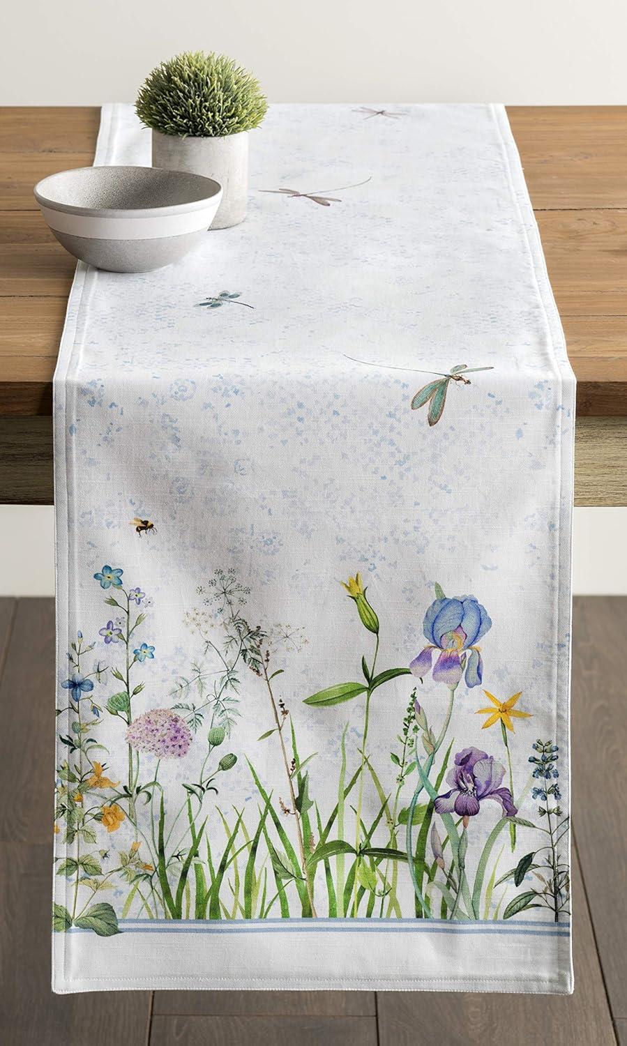 imageMaison dHermine Table Runner 100 Cotton Single Layer Easter Table Runners 72 inches Long Home Kitchen Dining Party ampamp Camping  Easter Decorations Spring ampamp Summer Printemps 1450quot x 72quot07  Fleurs De Mai
