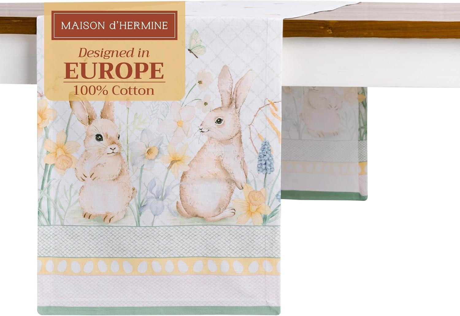 imageMaison dHermine Table Runner 100 Cotton Single Layer Easter Table Runners 72 inches Long Home Kitchen Dining Party ampamp Camping  Easter Decorations Spring ampamp Summer Printemps 1450quot x 72quot15  Easter Dew