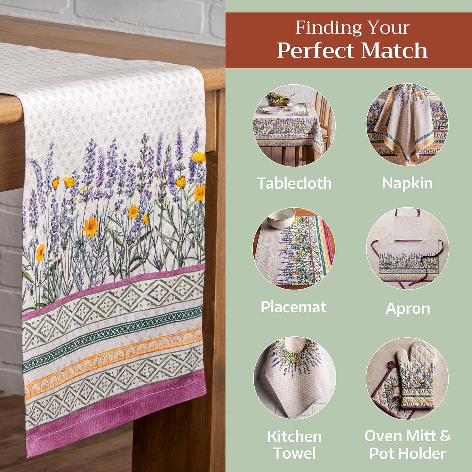 imageMaison dHermine Table Runner 100 Cotton Single Layer Easter Table Runners 72 inches Long Home Kitchen Dining Party ampamp Camping  Easter Decorations Spring ampamp Summer Printemps 1450quot x 72quot18  Fanny Lavender