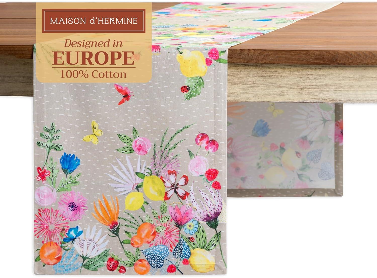 imageMaison dHermine Table Runner 100 Cotton Single Layer Easter Table Runners 72 inches Long Home Kitchen Dining Party ampamp Camping  Easter Decorations Spring ampamp Summer Printemps 1450quot x 72quot25  Jardin Dete  Fog