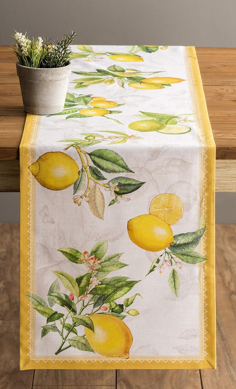 imageMaison dHermine Table Runner 100 Cotton Single Layer Easter Table Runners 72 inches Long Home Kitchen Dining Party ampamp Camping  Easter Decorations Spring ampamp Summer Printemps 1450quot x 72quot01  Limoncello