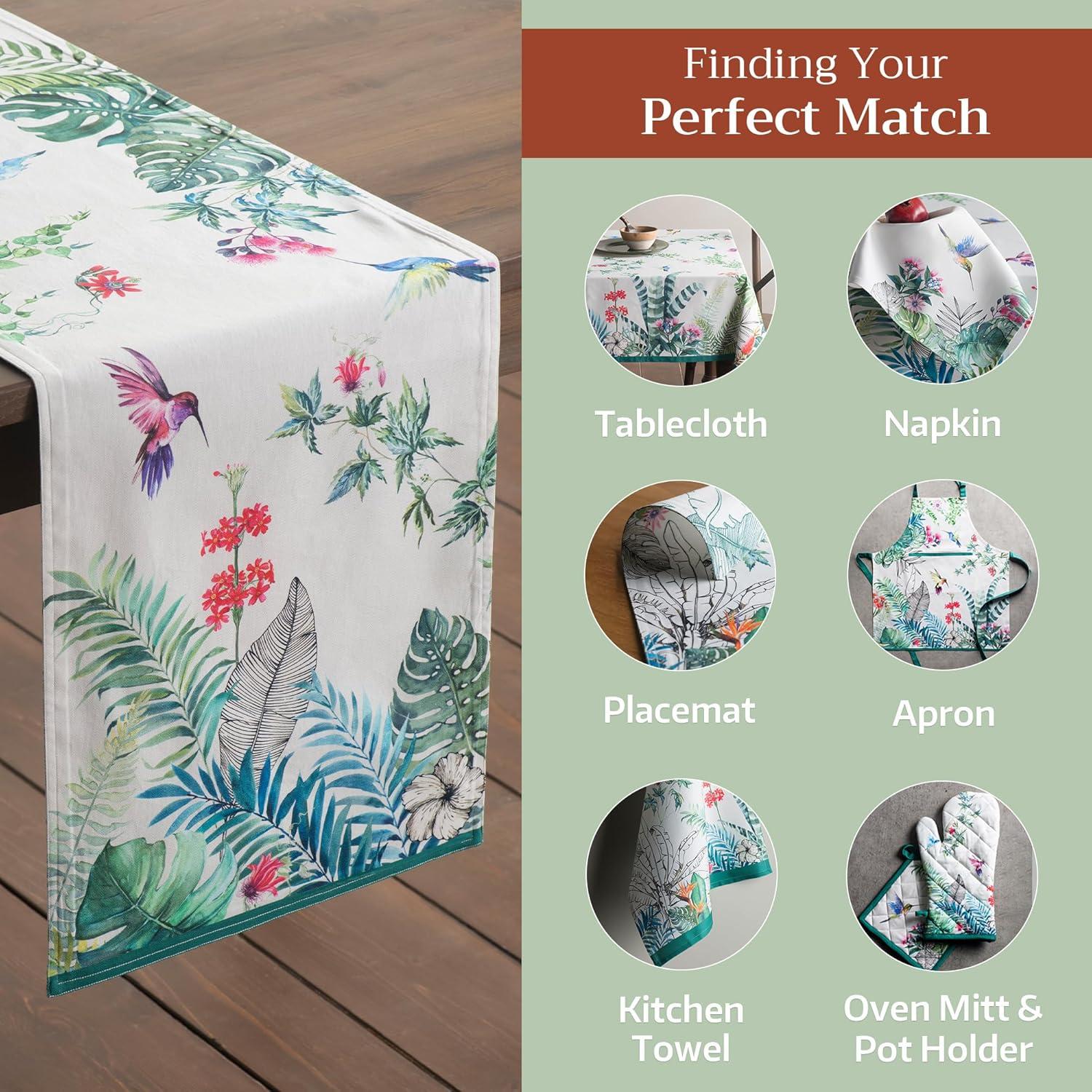 imageMaison dHermine Table Runner 100 Cotton Single Layer Easter Table Runners 72 inches Long Home Kitchen Dining Party ampamp Camping  Easter Decorations Spring ampamp Summer Printemps 1450quot x 72quot20  Tropiques