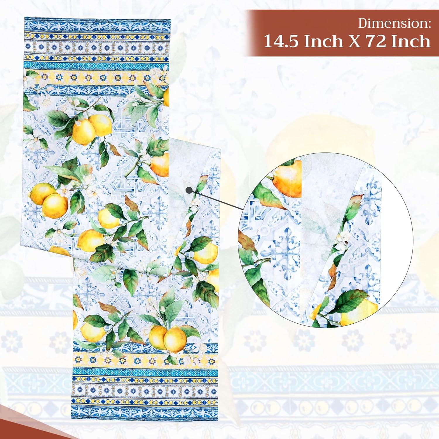 imageMaison dHermine Table Runner 100 Cotton Single Layer Easter Table Runners 72 inches Long Home Kitchen Dining Party ampamp Camping  Easter Decorations Spring ampamp Summer Printemps 1450quot x 72quot28  Citrus