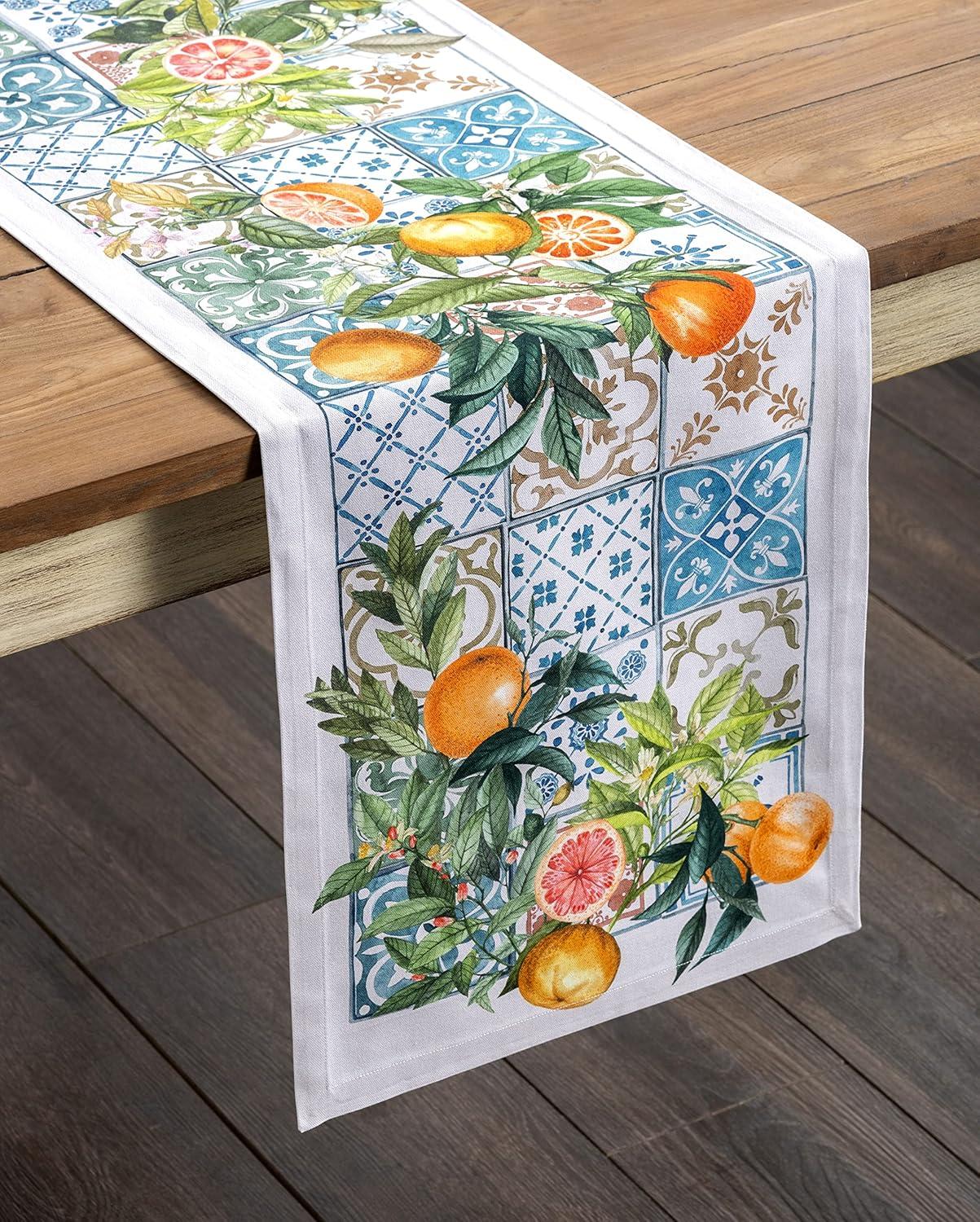 imageMaison dHermine Table Runner 100 Cotton Single Layer Easter Table Runners 72 inches Long Home Kitchen Dining Party ampamp Camping  Easter Decorations Spring ampamp Summer Printemps 1450quot x 72quot16  Agrume