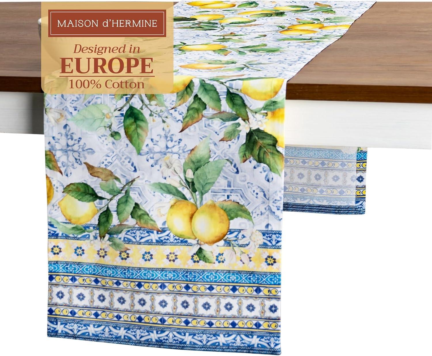 imageMaison dHermine Table Runner 100 Cotton Single Layer Easter Table Runners 72 inches Long Home Kitchen Dining Party ampamp Camping  Easter Decorations Spring ampamp Summer Printemps 1450quot x 72quot28  Citrus