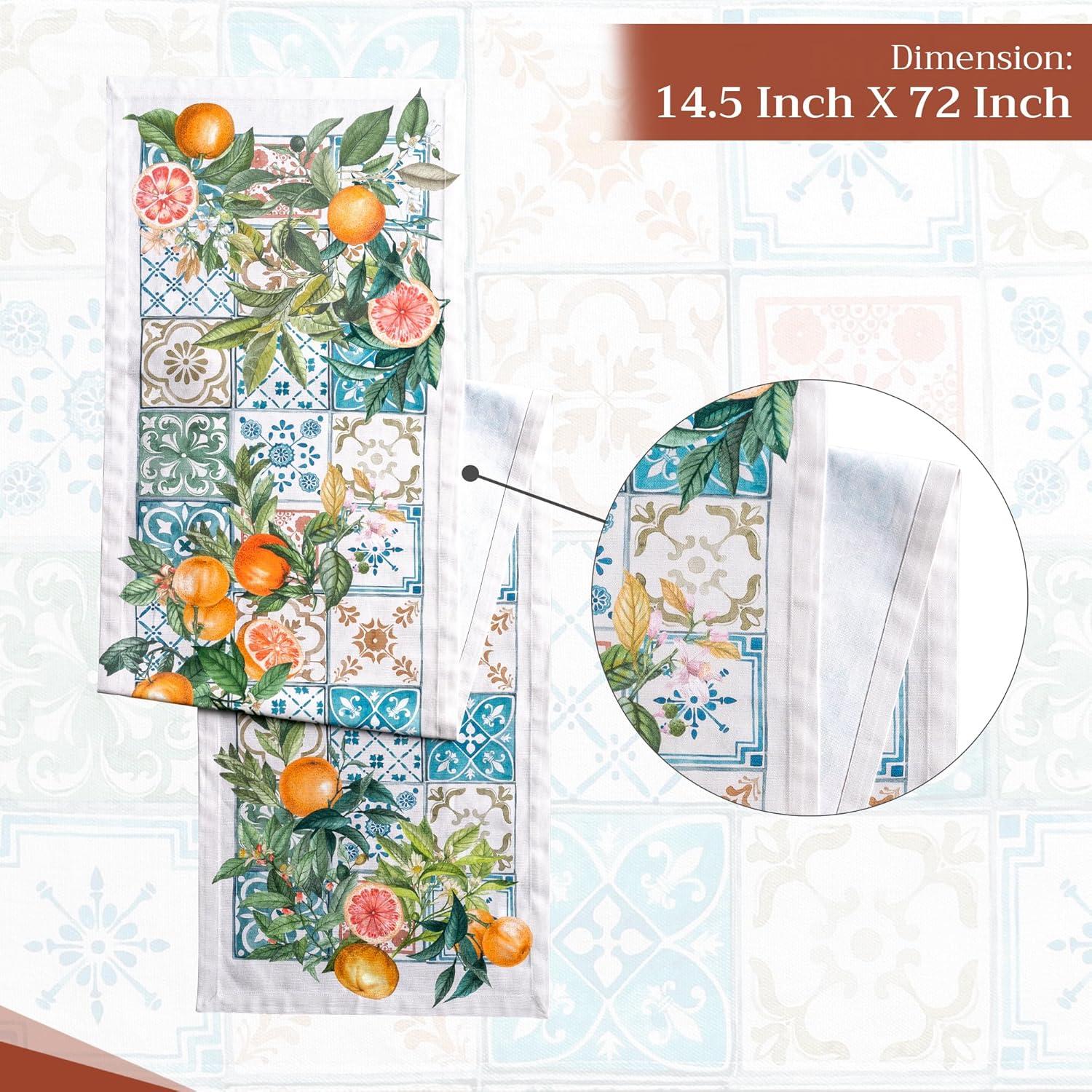 imageMaison dHermine Table Runner 100 Cotton Single Layer Easter Table Runners 72 inches Long Home Kitchen Dining Party ampamp Camping  Easter Decorations Spring ampamp Summer Printemps 1450quot x 72quot16  Agrume