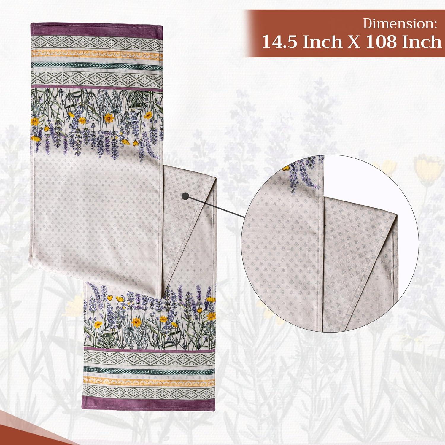 imageMaison dHermine Table Runner 100 Cotton Single Layer Easter Table Runners 72 inches Long Home Kitchen Dining Party ampamp Camping  Easter Decorations Spring ampamp Summer Printemps 1450quot x 72quot18  Fanny Lavender